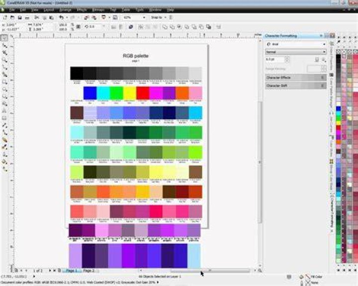 How do I create a color palette in Corel Draw?